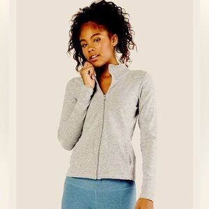 Beyond Yoga Size‎ L Full Zip Sweatshirt Gray Super Soft Loungewear Basic Comfy